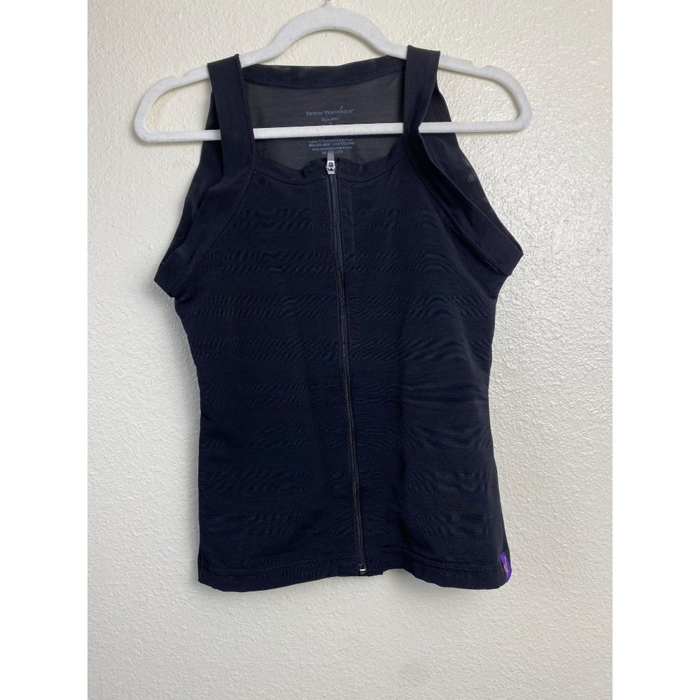 Design Veronique Compression Tank Top Womens size Small Black Cotton Blend